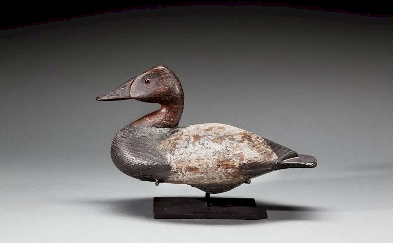 Canvasback Drake decoy by Lee Dudley, 1860–1942